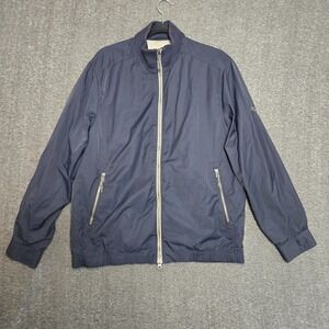Tommy Bahama Jacket Mens Size Small Navy Blue‎ Full Zip Windbreaker Coat